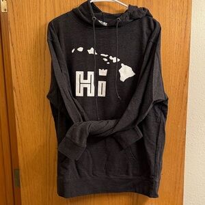 Charcoal Graphic Hoodie with 'HI' Design